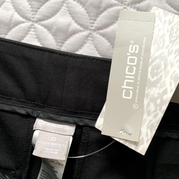Chicos NEW WITH TAGS Black Stretch Straight Leg Crop Pants Size 4 (Chico 0) - Picture 8 of 8